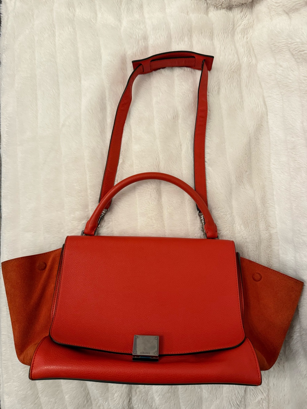 Céline Medium Trapeze Two-Way Bag - Fire Orange